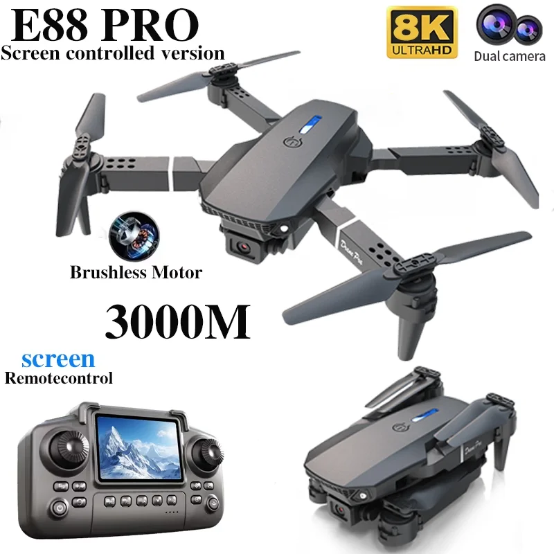 전문가용 E88 PRO 드론, 화면 탑재 8K HD 카 - Drone Controller Screen 리뷰 및 가격